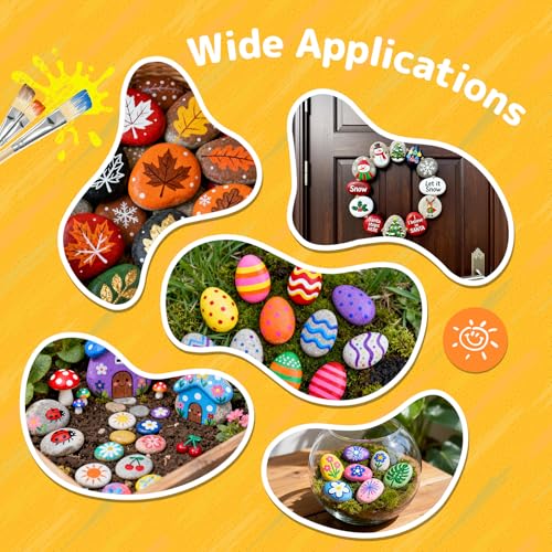 Simetufy 30 Pcs Rocks for Painting, 2"-3" Painting Rock, Flat & Smooth Natural Stones to Paint, Art & Crafts for Kids & Adults - size: 2-3in -30pcs