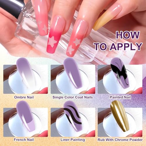 Gradient Painting Gel, 4 Bright Colors Ombre Gel Nail Polish Spring Summer Light Blue Green Sponging for Pigment Pat Aura Nails French Manicure Soak Off UV DIY Nail Art Ice Cream Dream Set - color: Ice Cream Dream Set