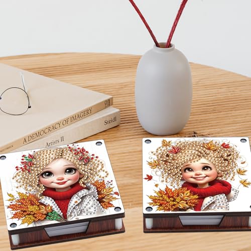 JISHSHAY 2 PCS Diamond Art Note Box Fairy Diamond Painting Note Pad Holder Elf Gem Painting Fairy Gem Art Memo Boxes Mosaic Kits for Adults Embroidery Kit Memo Pad Holder, Contains 120 Sheets of Paper - color: Elf 2
