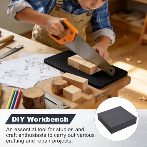 HARFINGTON Rubber Bench Block 7.8"x7.8"x2" Black Rubber Stamping Block Square Anti Vibration Pads for Jewelry Making Hammering Shaping Chasing Flattening Metals - size: 7.8"x7.8"x2"