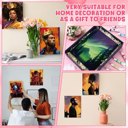 Zhanmai 88 Pcs 8 x 10 Inch Pre Drawn Canvas for Painting Kit Pre Stretched Canvas for Sip and Paint Party Coloring DIY Virtual Party Birthday Gifts Adult's Date Night(Fashion Couples) - style: Fashion Couples