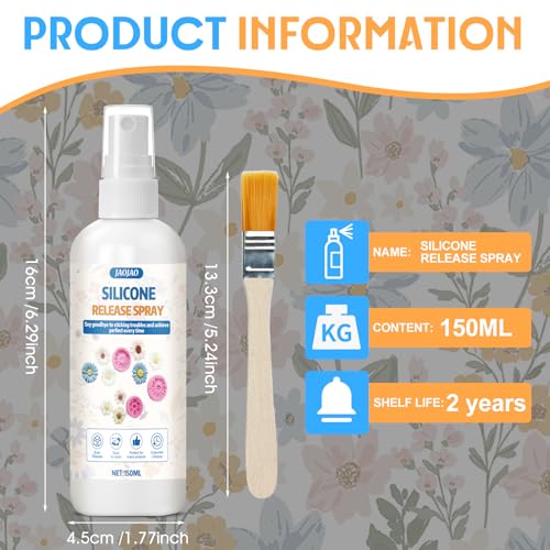 JAOJAO Silicone Release Spray, Epoxy Release Spray | Fast Drying, Non-Stick Release, Extends Mould Life, Easy to Clean, Widely Compatible for Rubber, Concrete, Soap Moulds