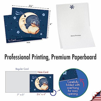 The Best Card Company - 10 Christmas Greeting Cards with Envelopes - Festive, Fun Assorted Holiday Notecards (4 x 5.12 Inch) - Blue Christmas M6700XSG - style: Blue Christmas
