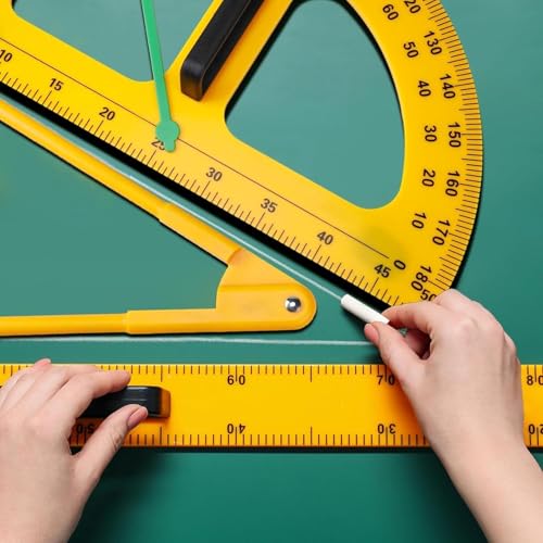 Magnetic Geometry Tool, School Supplies Protractor Compass Set, Teacher Board Protractor Multi Purpose Kit, Math Tool Teaching Aidsprotractor Set, 5 Pcs - style: FIve-piece set