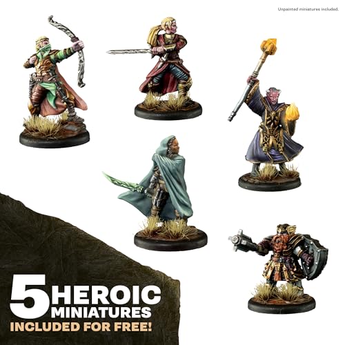 The Army Painter, GameMaster: Adventure Starter Role-playing Paint Set, 15 x 18ml Warpaints Fanatic Acrylic paints, incl. a Brush-On Primer, 5 FREE Miniatures & 1 Brush - For Warhammer & Dnd - color: Adventure Starter Paint Set