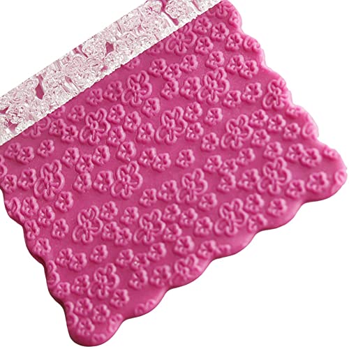 Rengue Acrylic Rolling Pin with 28 Patterns, Compliant Material, Comfortable Grip, 16 X 1 Cm, Lightweight for Dough and Pastry Acrylic Rolling Pin with 28 Patterns, Nan Kitchen (#21) - size: 52011 plum blossom