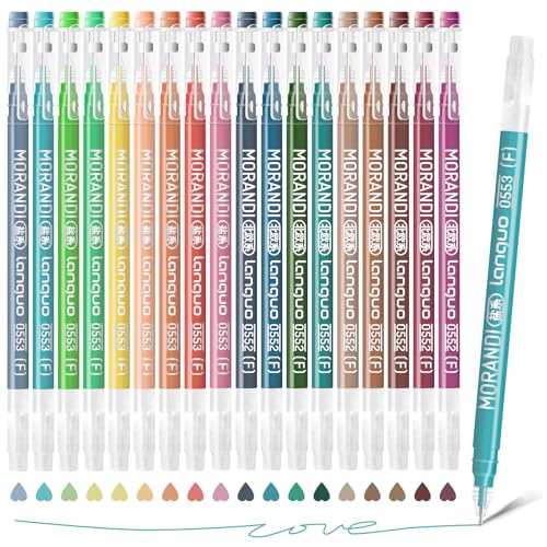 Gel Pens For Coloring, 18 Pack Colored Pens for Black Paper & White Paper, 0.6MM Fine Point Pens for Coloring, Writing, Drawing, Journaling, Note Taking, Office, Home - color: 18PCS-Classic+Morandi