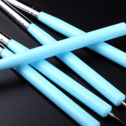 5 pcs/Set Soft Pottery Clay Tool Silicone & Stainless Steel Two Head Sculpting Polymer Modelling Shaper Art Tools Blue