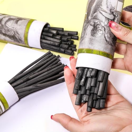 YYMIYU Drawing Pencils Set, Art Sketching Pencils Charcoal Set (Charcoal Sticks 5-7 mm 25pcs 25) - style: Charcoal Sticks 5-7 mm 25pcs 25