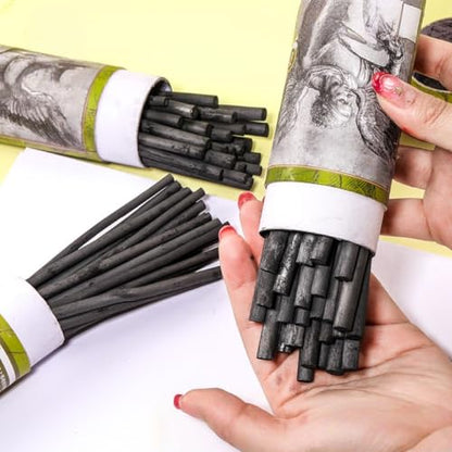 YYMIYU Drawing Pencils Set, Art Sketching Pencils Charcoal Set (Charcoal Sticks 5-7 mm 25pcs 25) - style: Charcoal Sticks 5-7 mm 25pcs 25