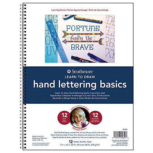 Strathmore Learning Series Hand Lettering Paper, Wirebound Pad, 9x12 inches, 28 Sheets (100lb/270g) - Artist Paper for Adults and Students - Markers, Ink, Pen - style: Hand Lettering, Basics