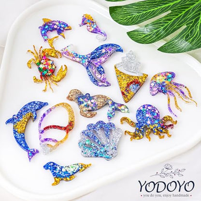YODOYO Resin Earring Molds 3pcs Ocean Marine Life Jewelry Resin Molds UV Resin Jellyfish Shell Starfish Earrings Keychain Necklaces Pendant Silicone Molds DIY Art Craft Jewelry Making Supplies