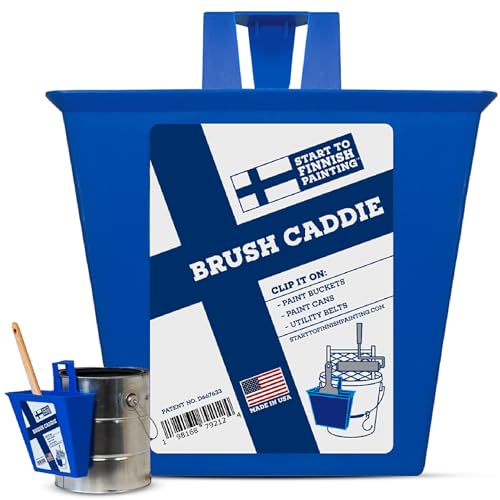 Paint Brush Holder with Clip for Paint Cans, Buckets & Utility Belts, Hands-Free Wet Brush Storage for Interior & Exterior Painting, Made in USA