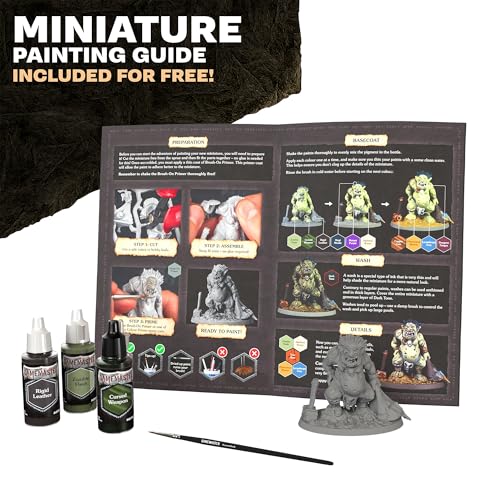 The Army Painter, GameMaster: Wandering Monsters Role-playing Paint Set, 15x18 ml Fanatic Acrylic Paints, incl. Metallics, Wash, Primer, 1 Brush & 1 Free Miniature - For Warhammer & Dnd - color: Wandering Monsters Paint Set