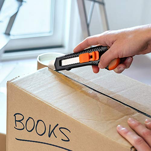 REXBETI Utility Knife, Retractable Box Cutter for Cartons, Cardboard and Boxes, 18mm Wider Razor Sharp Blade, Smooth Mechanism, Perfect for Office and Home use (72 Pack) - style: 72 Pack