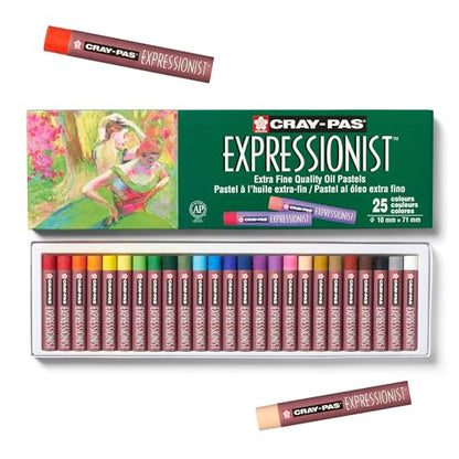SAKURA XLP25 25-Piece Cray-Pas Expressionist Oil Pastel Set, Assorted Color