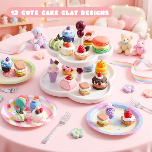 Shuttle Art Air Dry Clay for Kids - Cake Time, 52 PCS Modeling Clay Kit with Sculpting Tools and Tutorials, Safe & Non-Sticky, Craft Gifts for Boys & Girls - style: Cake Time
