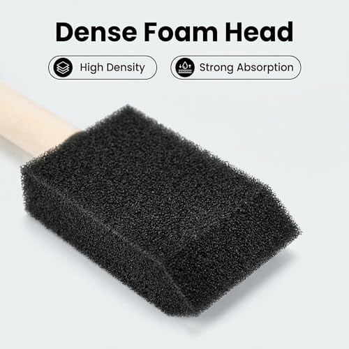 50pcs Foam Brush and Round Foam Brush Set with High Density Foam for Multi Project (5/16", 1/2", 3/4", 1", 1-1/2", 2") - size: 5/16"-2" assorted 50pcs