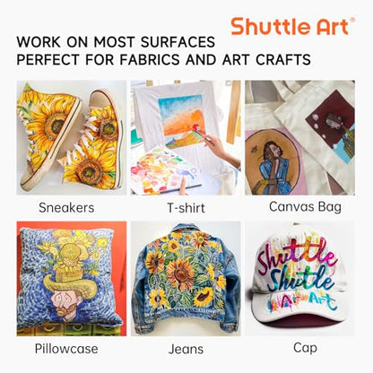 Shuttle Art Fabric Medium, 69 oz /2040ml Professional Textile Medium with Pump for Fabric Painting, Improve Acrylic & Fabric Paint Adhesion, Softness, Vibrancy, Prevent Fading, Ideal for T-Shirts,Shoes,Jeans,Bags - size: 69 Fl Oz (Pack of 1)