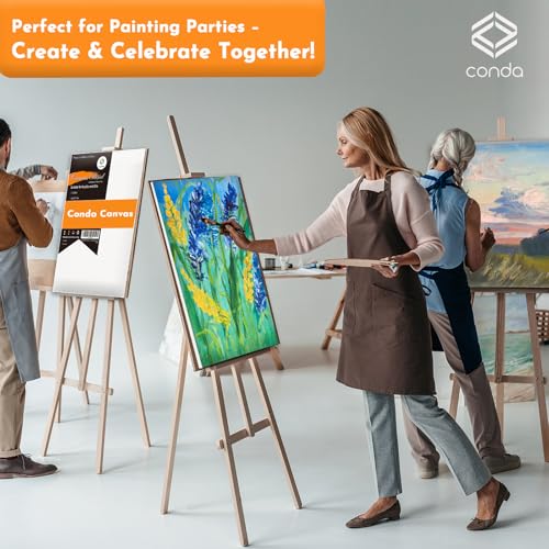 CONDA Canvas Board 8 x 10 inch, 24 Pack Canvases for Painting, 100% Cotton Canvas for Drawing, Gesso Primed Acid-Free, Artist Canvas Panels for Acrylic, Pouring & Oil Painting - size: 8" x 10", style: 24