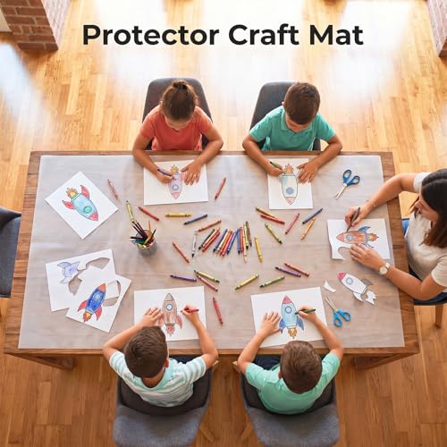 2 Pack Extra Large Silicone Mat, 24 x 48 Inches Non-Slip Heat Resistant Table Protector Large Silicone Mat for Kitchen Counter, Painting, Clay, Projects, Arts and Crafts (Translucent) - size: 24 x 48 inches