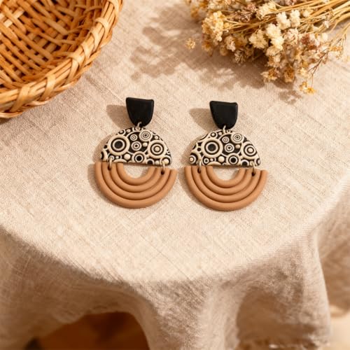 4 Pcs Intricate Mandala Patterns Polymer Clay Texture Sheet Circular and Arched Rubber Clay Texture Mat for Polymer Clay Making Earrings Jewelry DIY Crafts 4 × 2.5 Inch