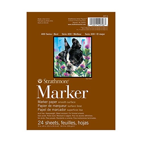 Strathmore Marker Paper Pad 6"X8"-50lb Smooth 24 Sheets -62497600 - size: 6x8 in (24 Sheets, Pack of 1)