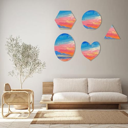 PATIKIL Paint Canvases for Painting, 2 Pack 12x10 Inch Hexagon Wood Frame Stretched Blank Art Canvas Board Panels for Acrylic, Oil, Tempera Painting, White - size: 12x10 Inch