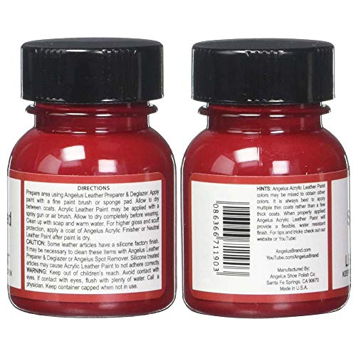 Acrylic Leather Paint, Scarlet Red, 1 Ounce