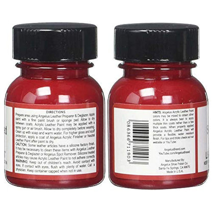 Acrylic Leather Paint, Scarlet Red, 1 Ounce