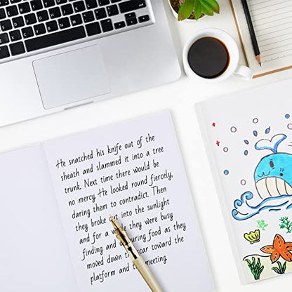zmybcpack 6 Pack White Hardcover Blank Book 7x10 inch, Hardcover Blank Book for Students to Write Stories, Blank Draw Sketchbooks Journal (White, 22 Sheets/ 44 Pages Each) - size: 7x10 "(6 pack)