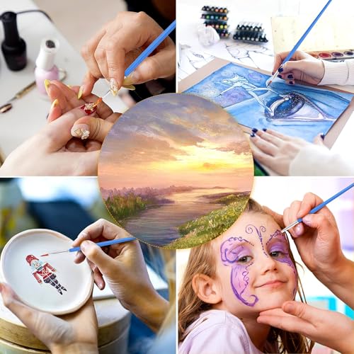 60 Pcs Round Paint Brushes,Small Brush Bulk for Detail Painting - style: Round Brushes