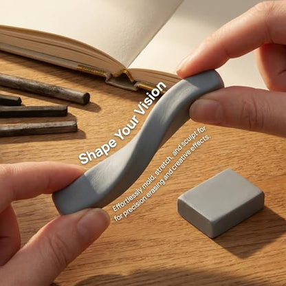 8 Pack Large Grey Kneaded Erasers Soft Pliable No Residue Art Erasers for Charcoal Pastel Graphite Sketching&Drawing Supplies