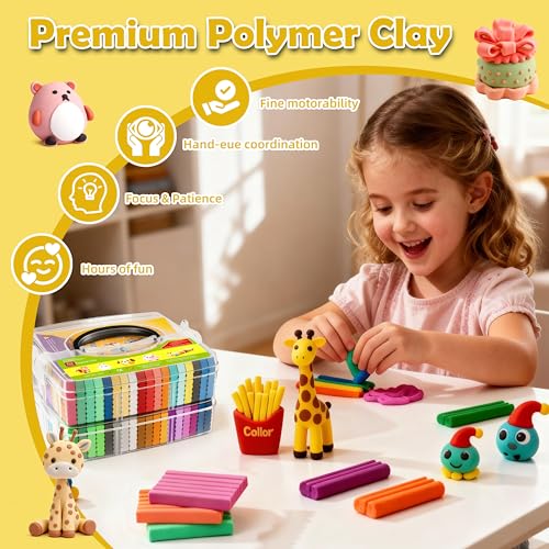 ARTpar 52 Colors Polymer Clay kit，Modeling Clay with Sculpting Tools for Starter,Oven Bake DIY Model Clay,Non-Toxic, Non-Sticky,Gift for Kids Adults - color: 50