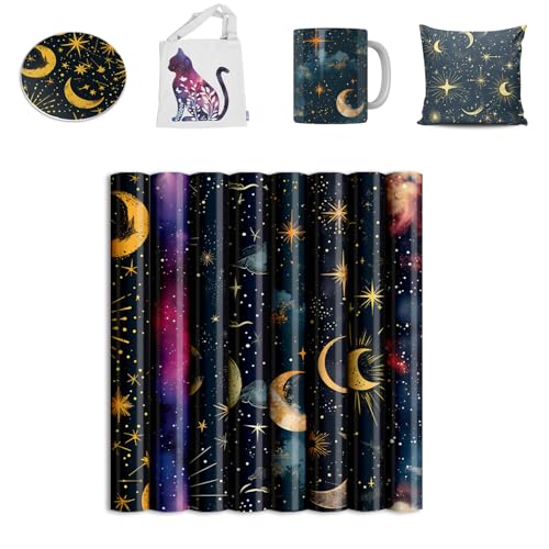 Night Sky Sublimation Transfer Ink Sheets for Cricut Mug Press,Sublimation Paper for Blanks Mug Tumbler T-Shirt Tote Bag,8pcs 12x12inch - color: Night Sky
