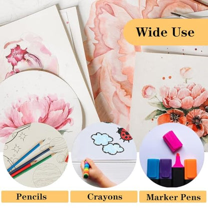 8.5”x 5.5” Cream Art Drawing Paper for Painting Construction Bulk 80gsm Craft Paper for Sketch(140 Sheets) - size: 8.5x5.5 140P