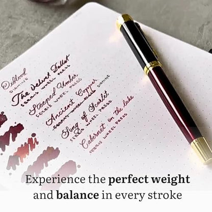 Ellington Pens Luxury Fountain Pen Set - Extra Fine Nib - Includes 3 Ink Cartridges, Refillable Ink Converter, Gift Box-Fountain Pens For Writing, Calligraphy, Journaling, Sketching (Crimson Blend) - color: Crimson Blend, style: Extra Fine