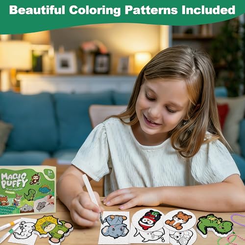 Magic Foam Texture Painting Kit, 3D Drawing Art Set,54pcs Arts and Crafts for Kits 3-10 Ideal Gifts for Boys and Girls,Aqua (Animal) - color: Animal