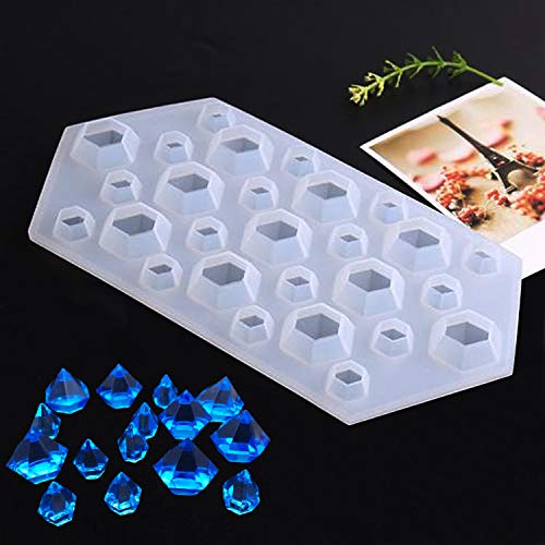 Seasonsky Silicone Resin Kits Assorted Style, 12 PCS Jewelry Casting Molud, 15 PCS Making Tools, Stud Earring and Eye Screw Pins for Jewelry Craft Making