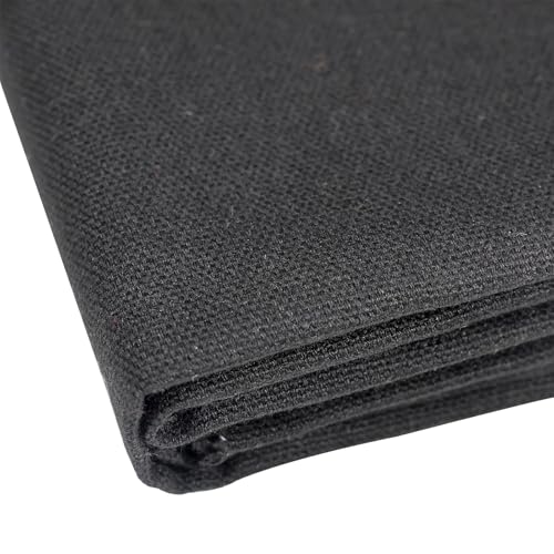 10oz Heavy Duty Cotton Canvas Fabric 60" x 40", Thick Cotton Duck Cloth for Painting, Sewing, Crafts, Tote Bags, Embroidery, Home Decor, Drop Cloth (Black) - color: Black, size: 60" x 40"