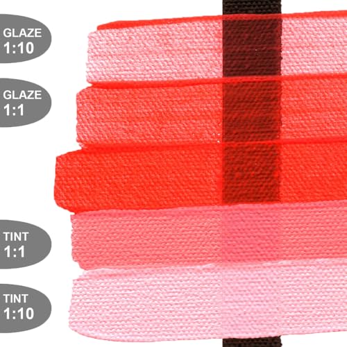 GOLDEN Fluid Acrylics, Fluorescent Red, 8 fl. oz. Bottle, Professional Acrylic Paint, Transparent