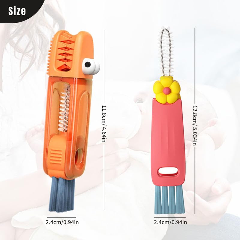 Moonboat 3 in 1 Cup Lid Cleaning Brush, 2024 New Portable Crevice Cleaning Brush Set for Baby Bottle Gap Tight Spaces Cup, Rotatable Cup Lid Cleaner Cup Mouth Scrubber, A-3 Pcs - color: A-3 Pcs