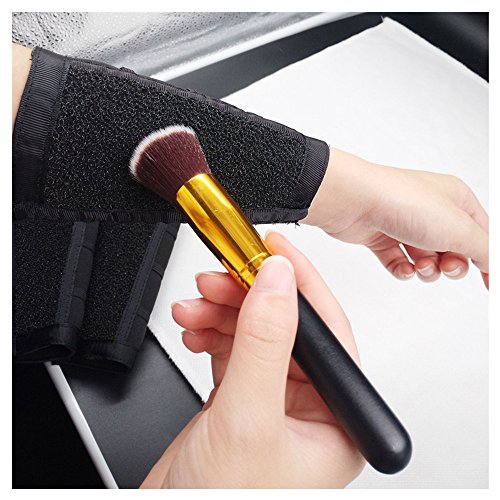 Pinkiou Makeup Remover Color Cleaner Armband Cleaning Arm Sponge Switch For Makeup Brush Color Dedicated Washing Tool - color: black