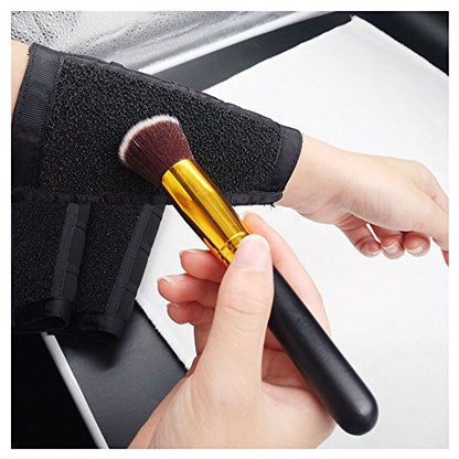 Pinkiou Makeup Remover Color Cleaner Armband Cleaning Arm Sponge Switch For Makeup Brush Color Dedicated Washing Tool - color: black