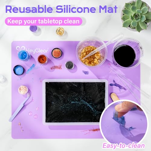 HeyClear Epoxy Resin Picture Frame Silicone Mold Kit -34 oz Super Clear and Hard Resina Complete Craft Accessories and Supplies Set for Casting Art, DIY Photo Gifts - size: 34 oz Frame Kit
