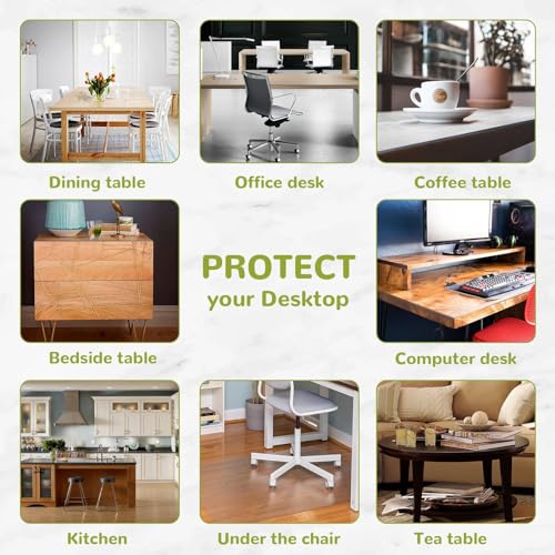14 x 60 Inch Clear Table Cover Protector, 2mm Thick Clear Desk Mat, Plastic Table Cover, Vinyl Table Protector, Desk Mats on Top of Desks - size: 14" x 60"