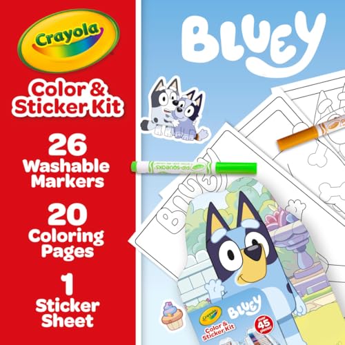 Crayola Bluey Art Kit for Kids (45pcs), Bluey Coloring Book Pages & Stickers for Kids, Arts & Crafts Set, Toys for Girls & Boys, Gift, 4+ - style: Art Kit, Bluey