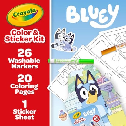 Crayola Bluey Art Kit for Kids (45pcs), Bluey Coloring Book Pages & Stickers for Kids, Arts & Crafts Set, Toys for Girls & Boys, Gift, 4+ - style: Art Kit, Bluey