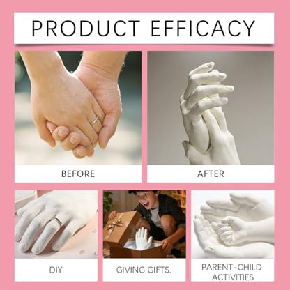 Plaster Powder | 100g Water Activated Easy Mixing - Craft Clone Powder Hand Casting Kit - for Mold Making Hand Sculpture Art Projects Beginners Couples Family