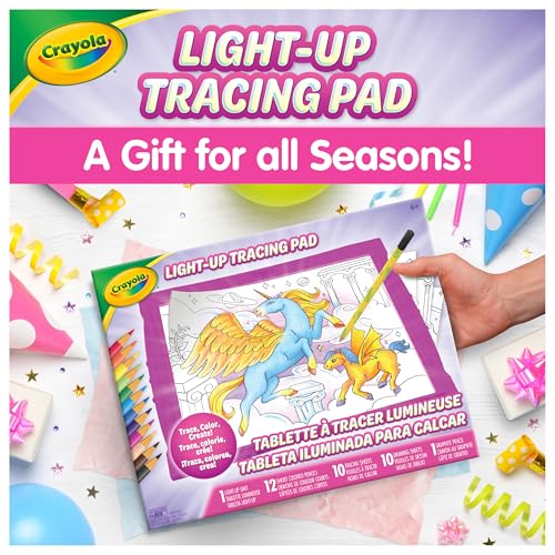 Crayola Light Up Tracing Pad Pink, Best Birthday Gifts for Girls & Boys, 6, 7, 8 Year Olds, Kids Toys, Light Box Art Kit for Kids [Amazon Exclusive] - style: Pink